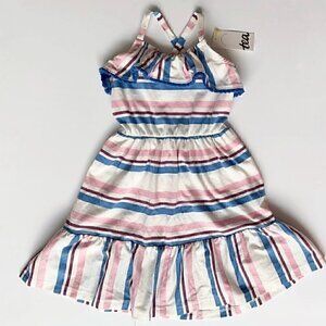 NWT Tea Collection Striped Ruffle Girl Dress 2T
